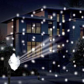 OEM Proyector De Efecto Nieve Con 3 Led Y Temporizador, Luz Blanca Fr&iacute;a Para Exteriores - Luces De Hadas Y Navidad --crezuo
