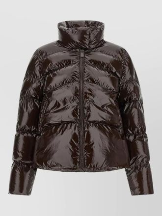 Pinko love birds high collar long down jacket