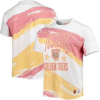 Mitchell & Ness Mens Mitchell & Ness White Tuskegee Golden Tigers Paintbrush Sublimated T-Shirt at Nordstrom, Size Large