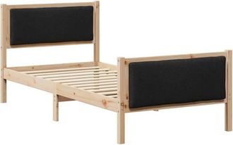 vidaXL Bed Frame with Headboard Black 90 x 190 cm Fabric vidaXL