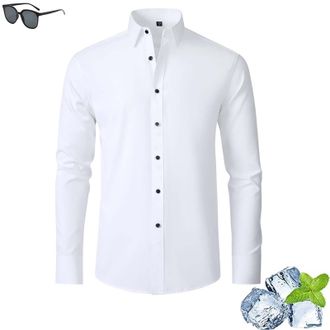 Generic Zealburst Stretch Non-Iron Anti-Wrinkle Shirt, Zealburst Shirts, Mens Casual Wrinkle Free Shirts Stretch Dress Shirt(White,XXS)