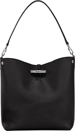 Longchamp Le Roseau Leather Hobo Bag in Black at Nordstrom