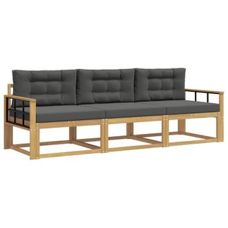 vidaXL Conjunto De Sof&aacute;s De Exterior 3 Pcs Blanco Y Antracita Vidaxl