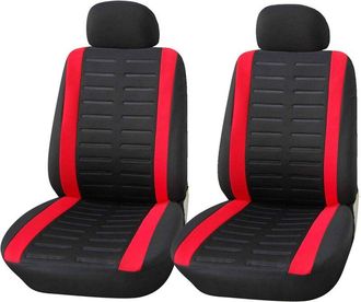 OEM Funda De Asiento Delantero - Universal - Poli&eacute;ster - Para Coche - Rojo - Pack De 4