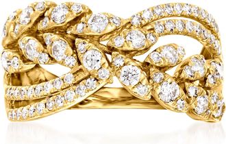 Ross-Simons Diamond Openwork Ring in 14kt Yellow Gold