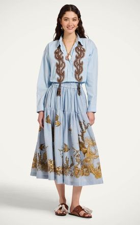 La DoubleJ Gala Skirt in Oceania Plac&eacute;e Light Blue at Nordstrom, Size X-Large