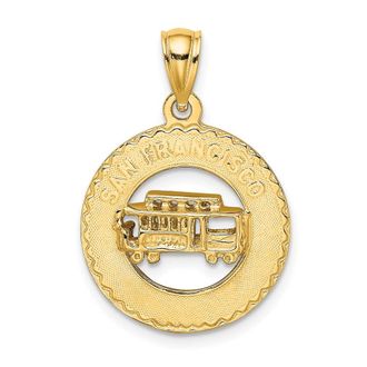 Diamond2Deal 14k Yellow Gold SAN FRANCISCO Cable Car Charm
