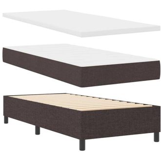 vidaXL Box Spring Bed with Mattress Dark Brown 90 x 190 cm Fabric vidaXL