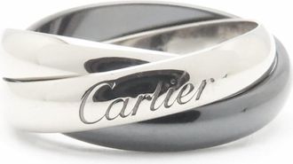 Cartier Trinity Black White Gold White Gold (18K) Ceramic Band Ring (Pre-Owned)