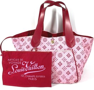 Louis Vuitton Pink Leather Canvas Handbag Pouch Shoulder Bag Tote Bag (Pre-Owned)