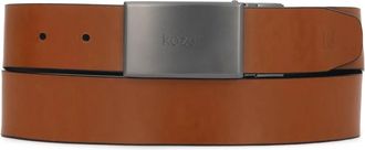 Kazar Dubbelzijdige band met matte volledige gesp - Heren - Riemen - Zwart - 100 CM - Leer - Accessoires