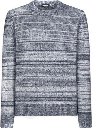 Dondup Ut 240 M00927U 002890 Ronde hals Truien - Heren - Ronde hals truien - Blauw - XL - Katoen - Truien & Vesten