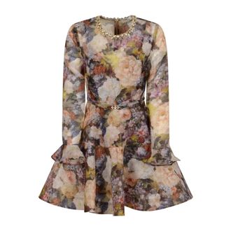 Zimmermann Short Dresses, female, Multicolor, Size: XS Alchemy Peplum Mini Dress