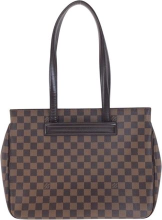 Louis Vuitton Brown Damier Canvas Pvc Leather Shoulder Bag Tote Bag (Pre-Owned)