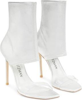 Stuart Weitzman Frontrow Stretch Bootie in Silver/clear at Nordstrom Rack, Size 5.5