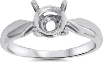 Pompeii3 Engagement Ring Solitaire Mounting 14K White Gold Size Selectable
