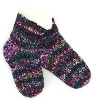 Loud Elephant Hand Knitted Wool Ankle Socks - SD Purple Mix