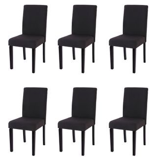 Hhg Hhg - Nunca Usado] Lote De 6 Sillas De Comedor Silla De Cocina Littau, Textil, Negro, Patas Oscuras