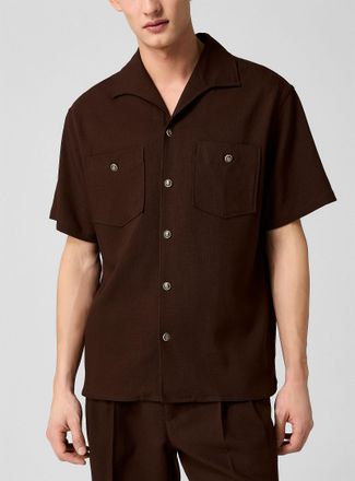 Dr&ocirc;le de Monsieur Mens Cuban collar shirt with pockets