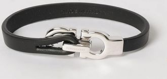 Ferragamo Bracciale Gancini Ferragamo in pelle e ottone