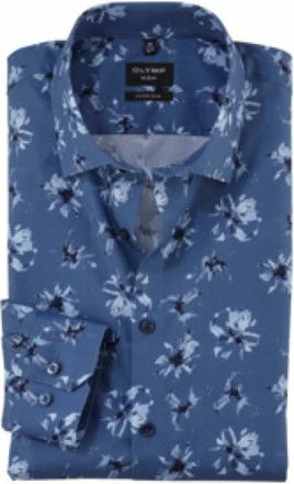 Olymp Olymp, Heren, Overhemden, Blauw, Maat: 2XL