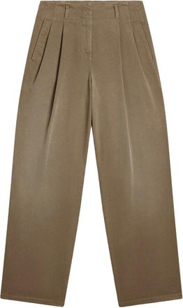 Golden Goose Broeken, Dames, Beige, XS, Denim, Denim Wide Leg Broeken Full Sky Wash