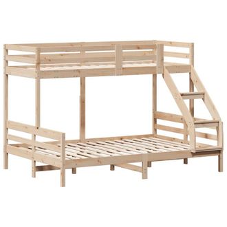 Berkfield Home Beautiful Bunk Bed without Mattress 90x200/140x200 cm Solid Wood in Light Brown