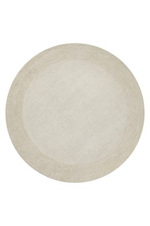 Wecon Home Alfombra redonda de pura lana tejida a mano crema 200 cm