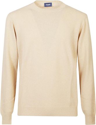 Drumohr Round-neck Truien - Heren - Ronde hals truien - Beige - L - Truien & Vesten