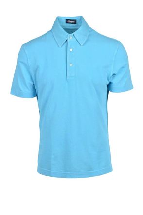 Drumohr Light Blue Cotton Polo Shirt