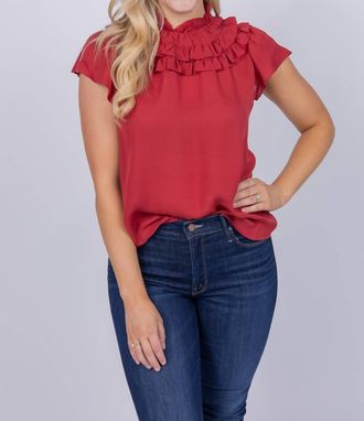 Go Silk Brunch Date Blouse In Sangria