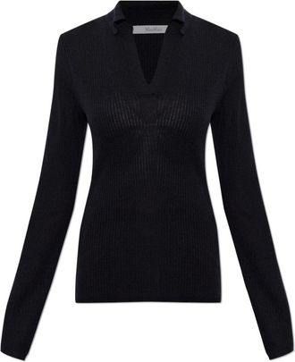 Max Mara Silk Polo Gergo - Dames - Polos - Blauw - L - Kasjmier - Tops