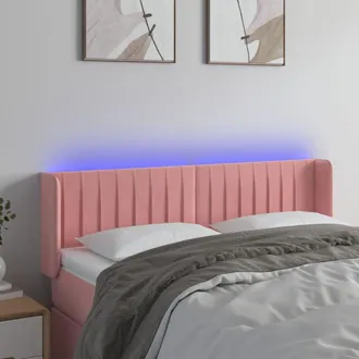 vidaXL Cabecero Con Led De Terciopelo Rosa 147x16x78/88 Cm Vidaxl