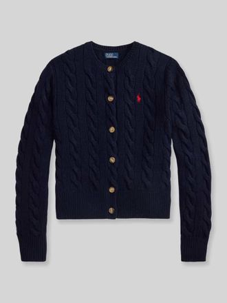 Polo Ralph Lauren Regular Fit Strickjacke aus Wolle mit Kaschmir-Anteil in Marine, Gr&ouml;&szlig;e XXL