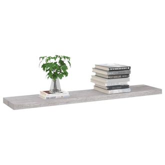 Berkfield Home Durable Floating Wall Shelves 4 pcs Concrete Grey 120x23.5x3.8 cm MDF