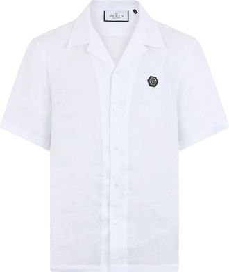 Philipp Plein Overhemden, Heren, Wit, 2Xl, Bowling Shirt Basic