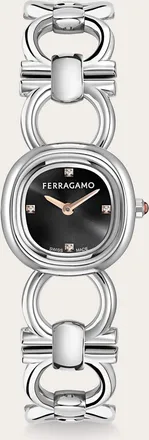 Ferragamo Donna Orologio Double Gancini Mini Argento