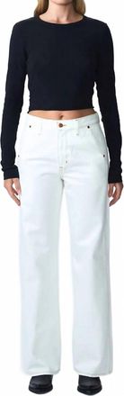 Slvrlake Denim Grace Double Seam Wide Leg Pants In Natural White