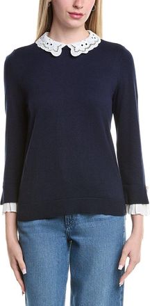CeCe by Cynthia Steffe Eyelet Collar Sweater