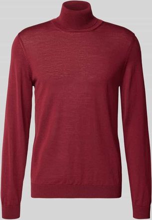 HUGO BOSS Regular Fit Rollkragenpullover aus reiner Schurwolle Modell MUSSO in Rot, Größe XXL
