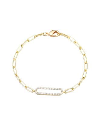 Adornia Adornia 14K Plated Elongated Pave Link Bracelet