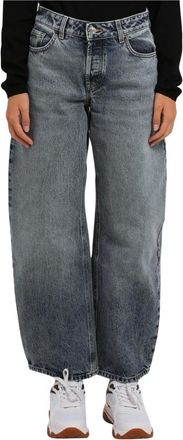 HUGO BOSS Barrel Fit Jeans - Dames - Jeans - Blauw - Maat: W28 Katoen