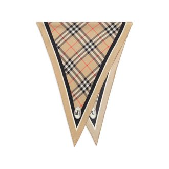 Burberry Check Knight-stamp Silk Scarf