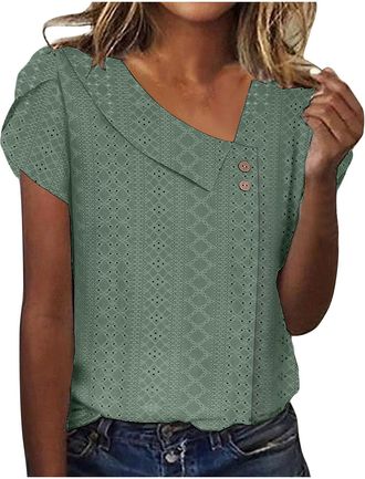 Generic Hawaiian Shirts for Women Womens Going Out Outfits Womens Reflective Short Sleeve Tops Textured Women Tops Ruffle Cap Sleeve Blouses Leopard Print Shi