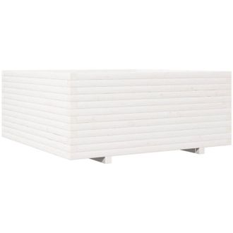 vidaXL Vidaxl - Jardinera Madera Maciza De Pino Blanco 110x110x49,5 Cm