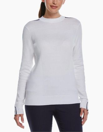 Callaway Womens Mock Neck Regular Fit Sweater - White - Size: 14
