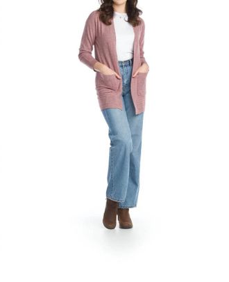 Papillon Design Pockets Front Cardigan In Rose