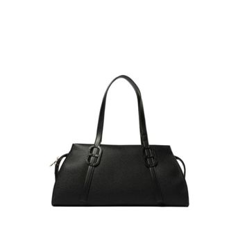 Twinset Shoulder Bags, female, Black, Size: ONE SIZE Top Case with Oval T