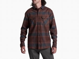 K&uuml;hl Rydr Long Sleeve Flannel Shirt In Red Onyx