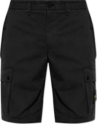 Stone Island Logo Patch Shorts - Heren - Korte Broeken - Zwart - W31 - Katoen - Korte Broeken